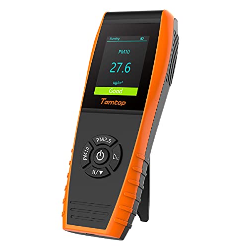 Temtop Air Quality Monitor PM2.5 PM10 Particle Counter, Formaldehyde, Temperature, Humidity, TVOC AQI Tester for Indoor/Outdoor Air Pollution Detection w/Data Export