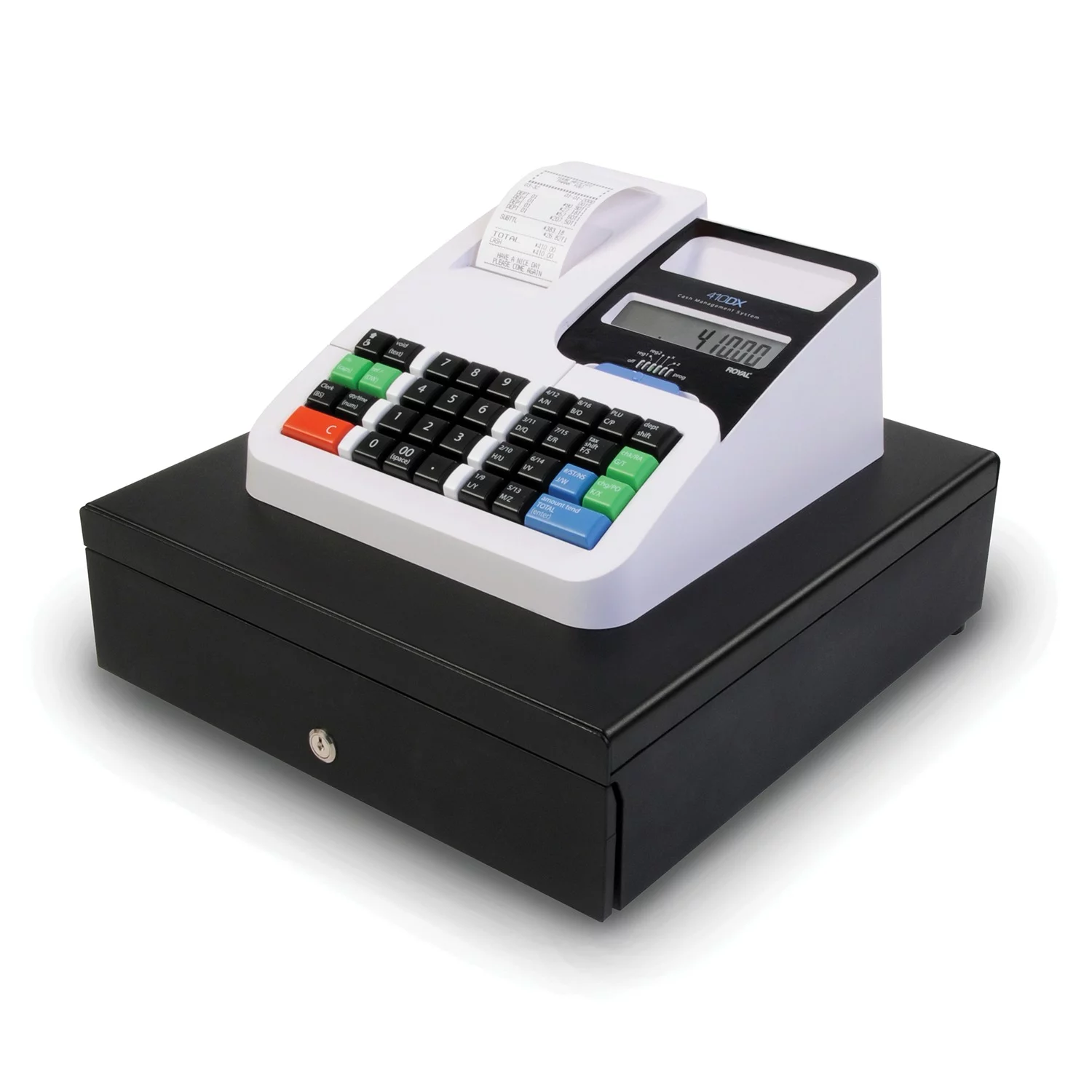 Royal Electronic Cash Register - 2000 PLUs - 10 Clerks - 24 Departments - Thermal Printing - Radiant Selections