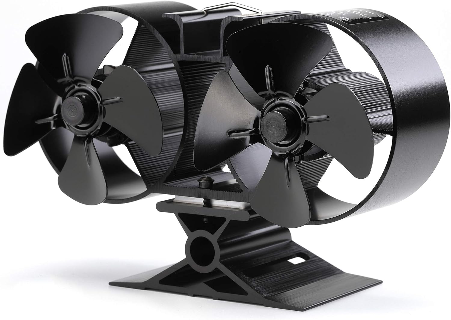 CRSURE Wood Stove Fan, 8 Blades Double Motors Fireplace Fan, Dual Fan for Heater, Heat Powered Stove Top Fans for Gas/Pellet/Wood/Log Burner Stove, Non Electric (8 Blades Double Motors) Pack of 2