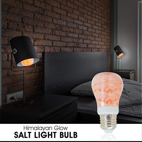 Himalayan Glow LED Light Bulb, Patent Design 60-Watt Equivalent, Warm Amber Glow, Salt Bulb Light, 4 Count