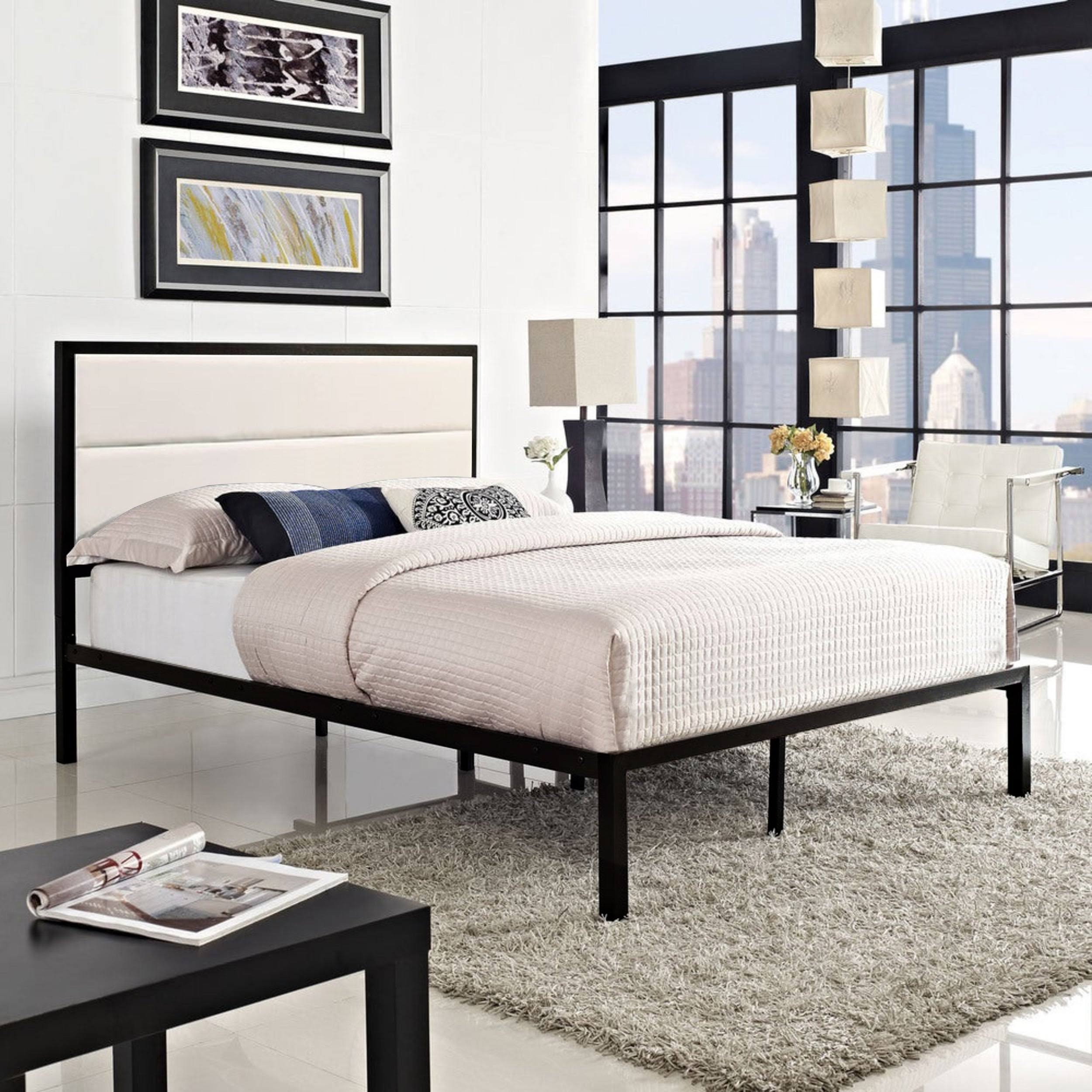 Belle Isle Furniture CHH22-0K09 Highland Full Size Bed - Black u0026 Beige