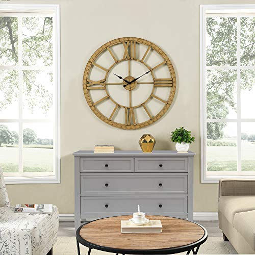 FirsTime & Co. Bronze Big Time Wall Clock, Large Vintage Decor for Living Room and Home Office, Round, Plastic, Farmhouse, 40 inches