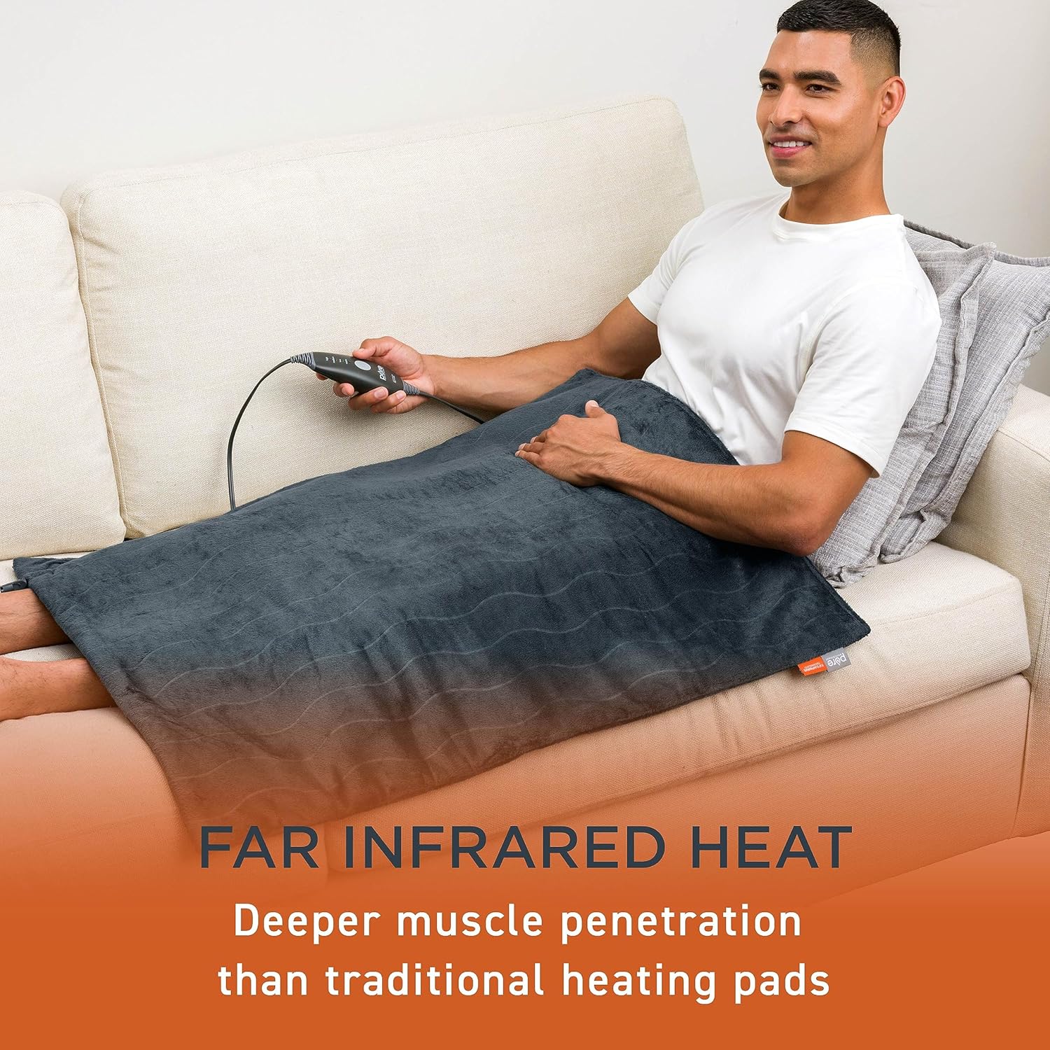 Pure Enrichment® PureRelief® Pro Far Infrared Oversized Body Wrap - 35” x 27” Full-Body Infrared Heating Pad for Back Pain, Shoulder Aches, Neck Strains, & Soreness in Knees, Abdomen, Chest, & Legs