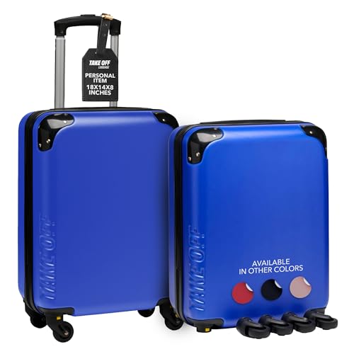 18 Inch Personal Item Suitcase 2.0 with Removable Wheels Converts from Carry-On into Under the Seat Luggage and fits Airline Sizers 18x14x8 Inches