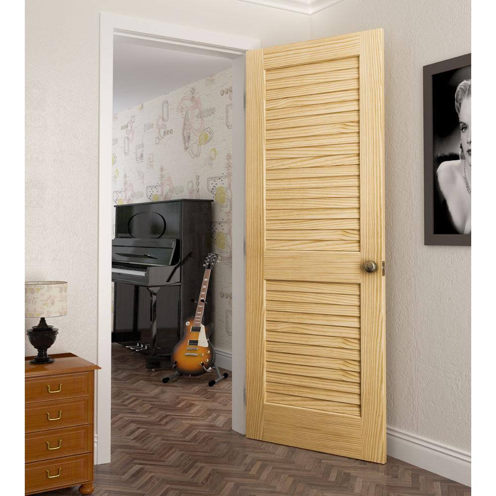 Kimberly Bay Louvered Solid Wood Primed Standard Door