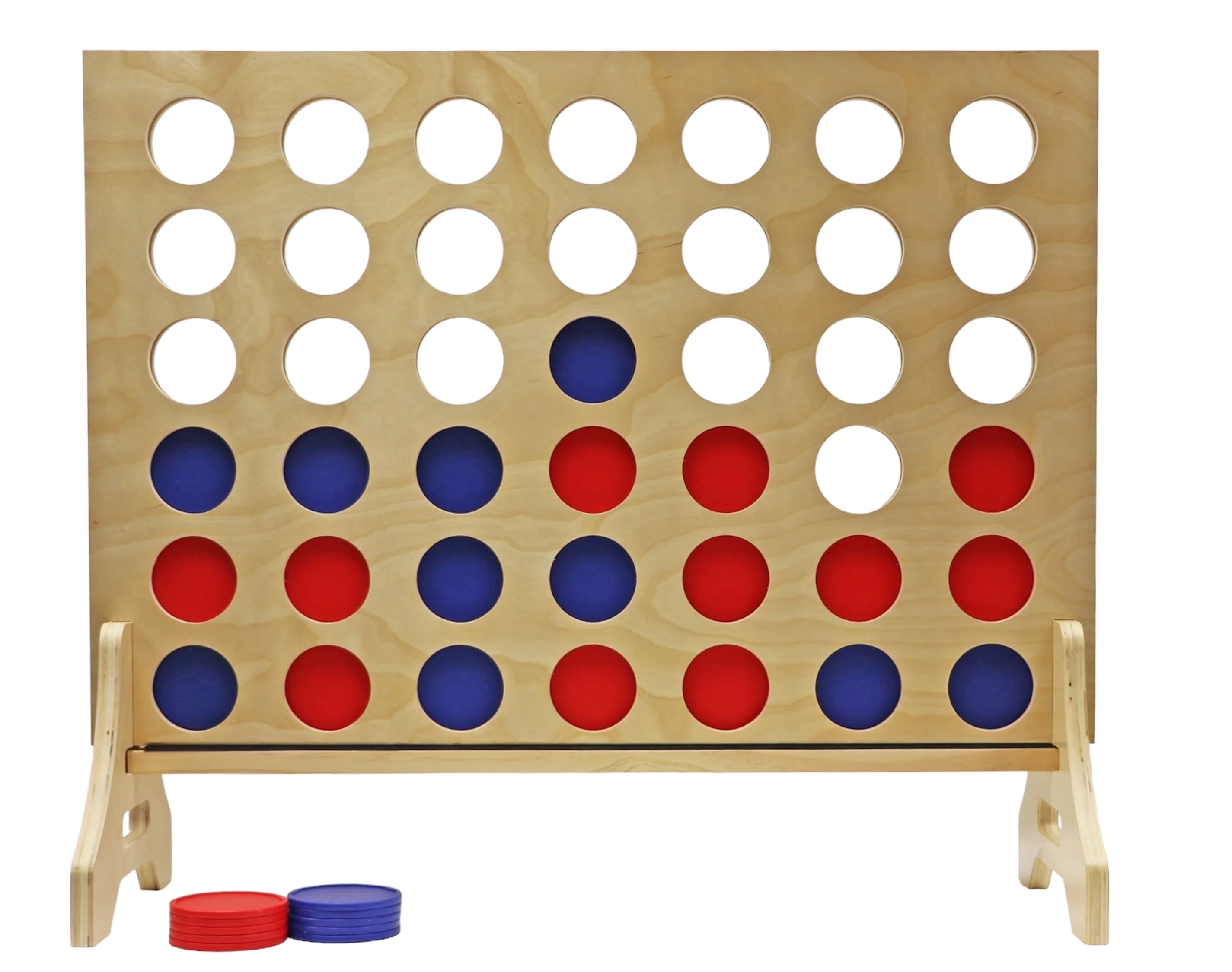 Tailgating Pros Premium Giant Four in a Row with Carrying Case - Jumbo Oversized Outdoor Yard Game - Connect Multiple Pucks in a Row to Win - Many Puck Colors Available!