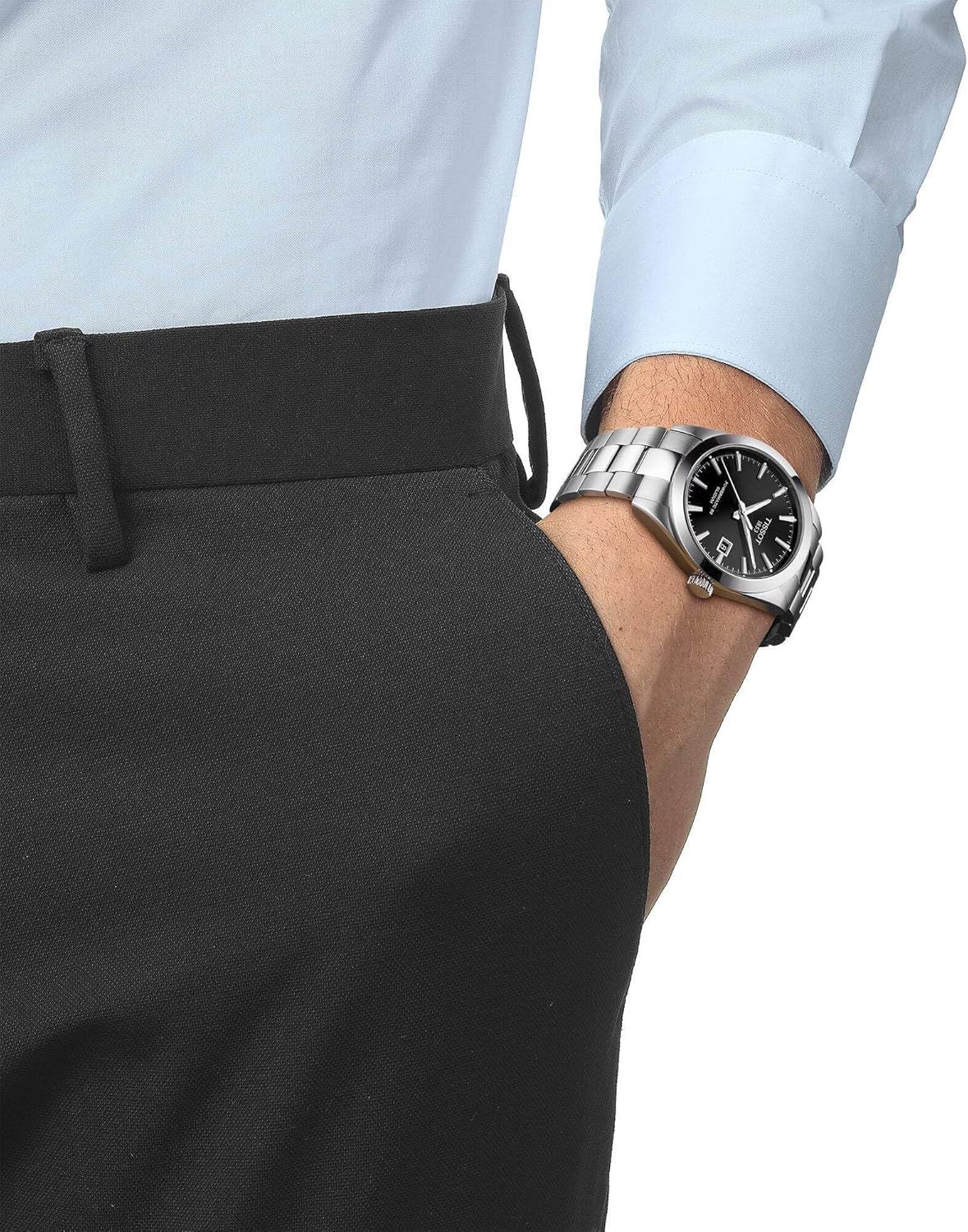 Tissot mens Gentleman Stainless Steel Dress Watch Grey T1274071105100