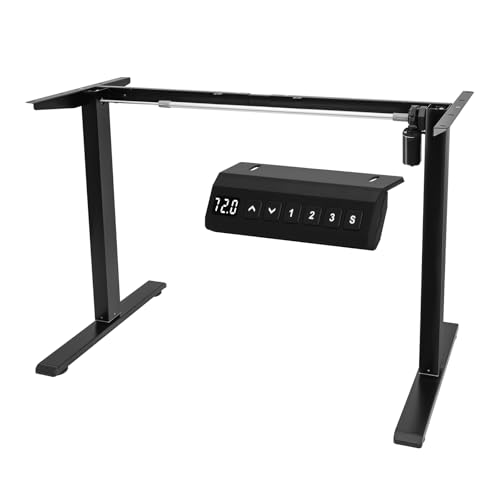 Electric Standing Desk Frame Workstation,Height Adjustable Table Legs, Stand Up Computer Desk Legs for Home Office,Black Frame Only