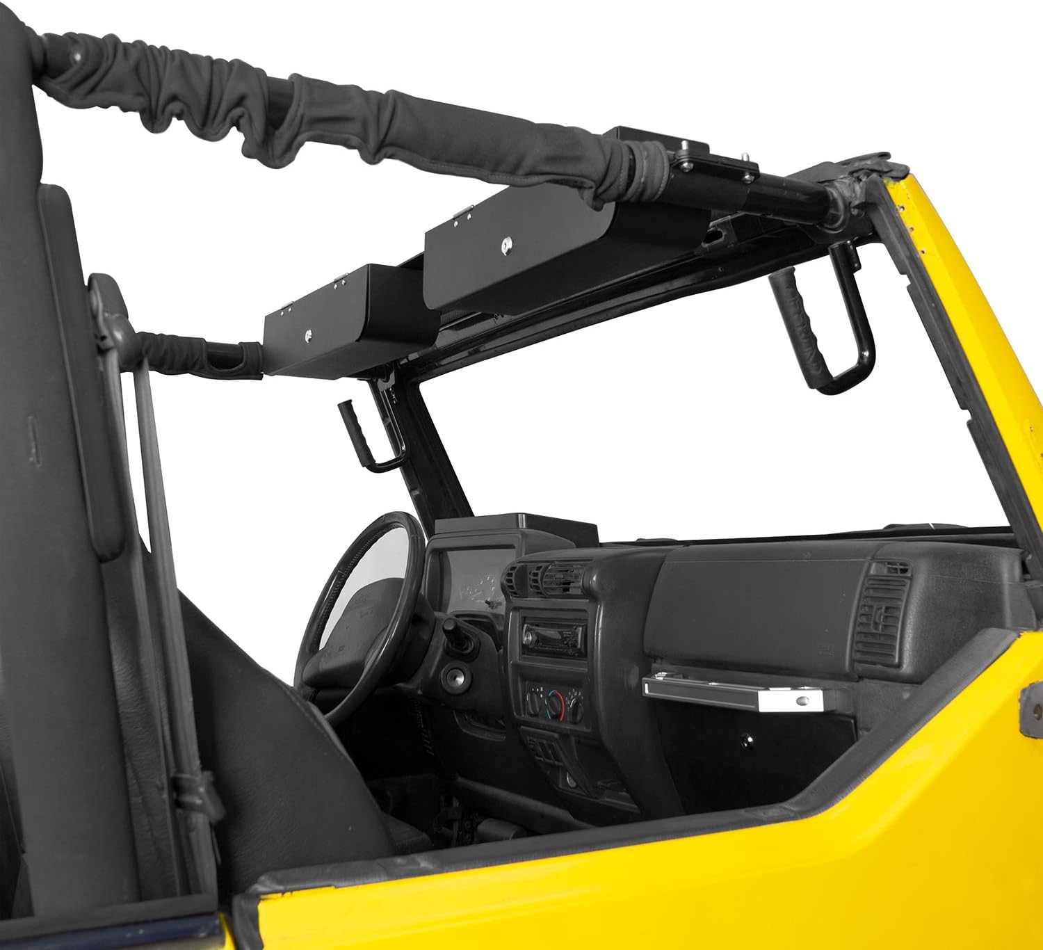 Hooke Road Wrangler Overhead Lock Box Front Seat Interior Console Storage for Jeep Wrangler TJ 97-06