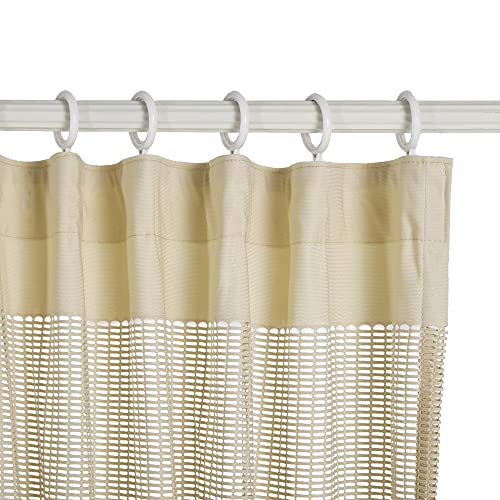 10ft Wide x 7ft Tall Cubicle Curtain Room Divider Privacy Cubicle Curtain with Flexible Flat Hook (1 Panel, White)