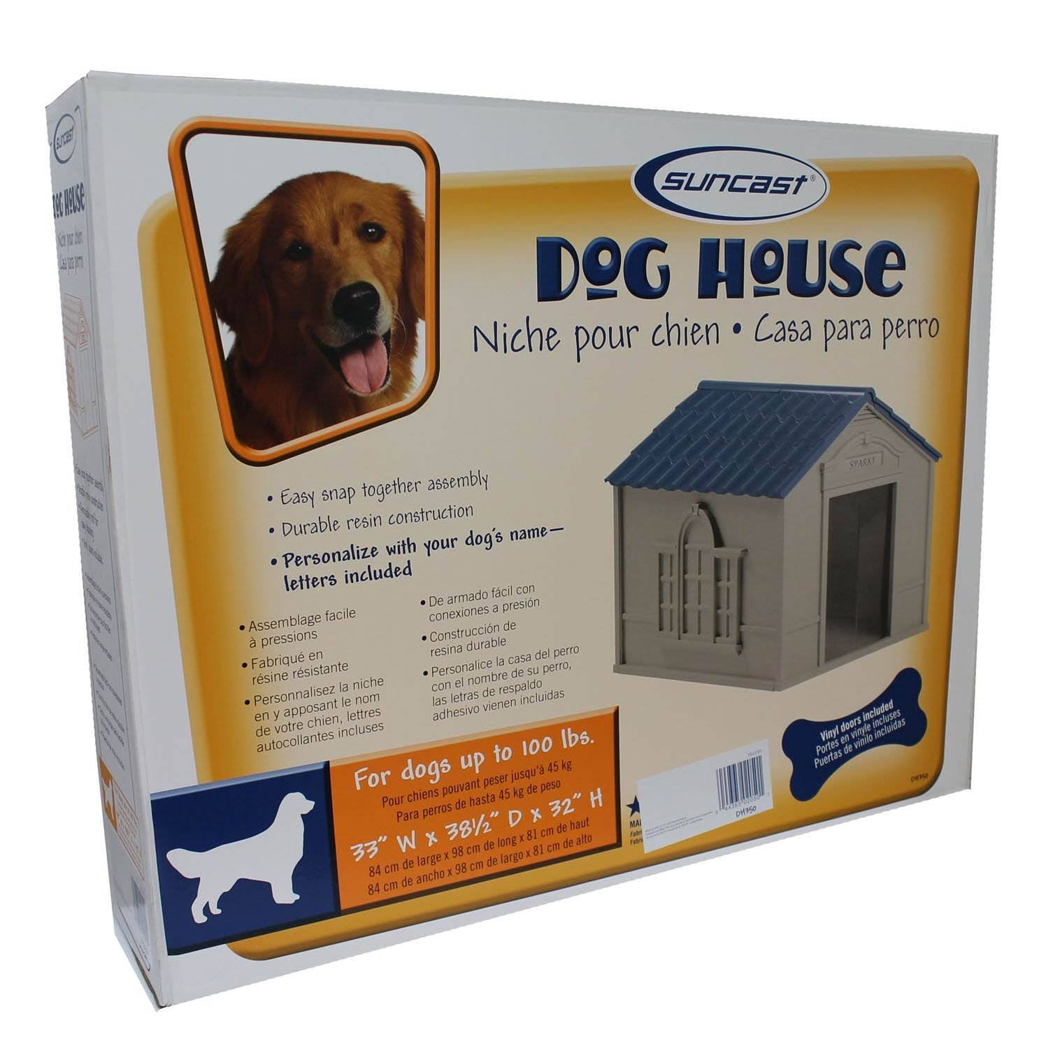 Suncast DH350 Deluxe Weatherproof Snap Together Resin Large Dog House (2 Pack)