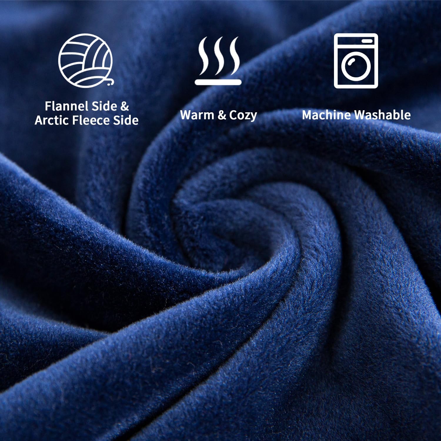 LP Electric Heated Blanket, Machine Washable Heating Blankets Throw, 50” x 60” Extremely Cozy-Warm Flannel Fast Heating with Hand Controller, 10 Heating Level Overheating Protection 8H Timer Blue