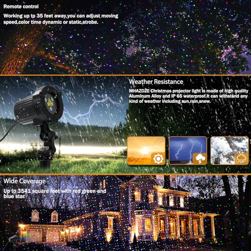 Christmas Laser Lights, Outdoor Garden Laser Lights Projector with Moving RGB Waterproof for Christmas Holiday
