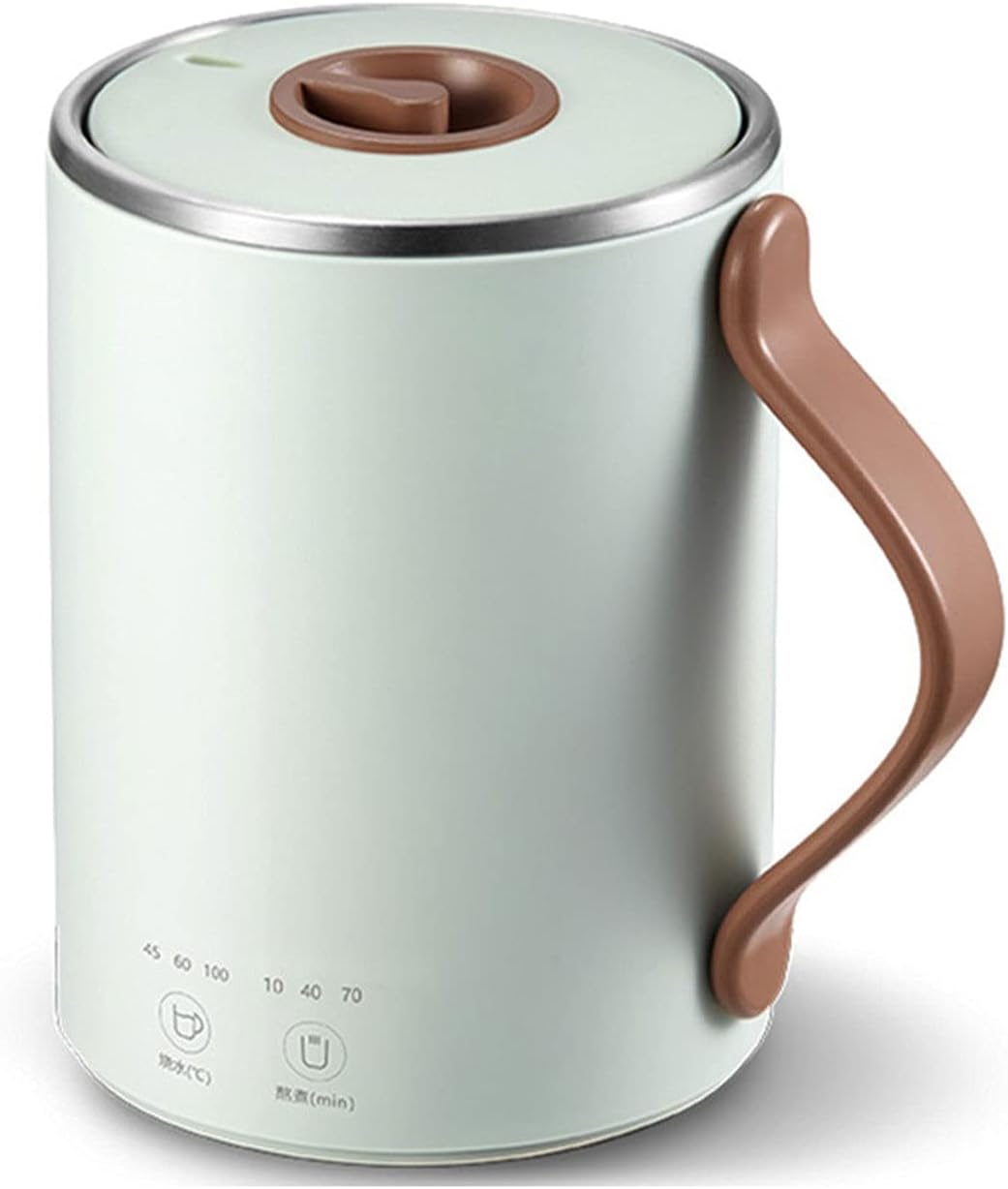 Kettles for Boiliwater, 350Ml Cookipot Stainless Steel Inner Dessert Stewinghine Multi Cooker Preservipot Portable Kettle Boil-Dry Protection, Stainless/Green