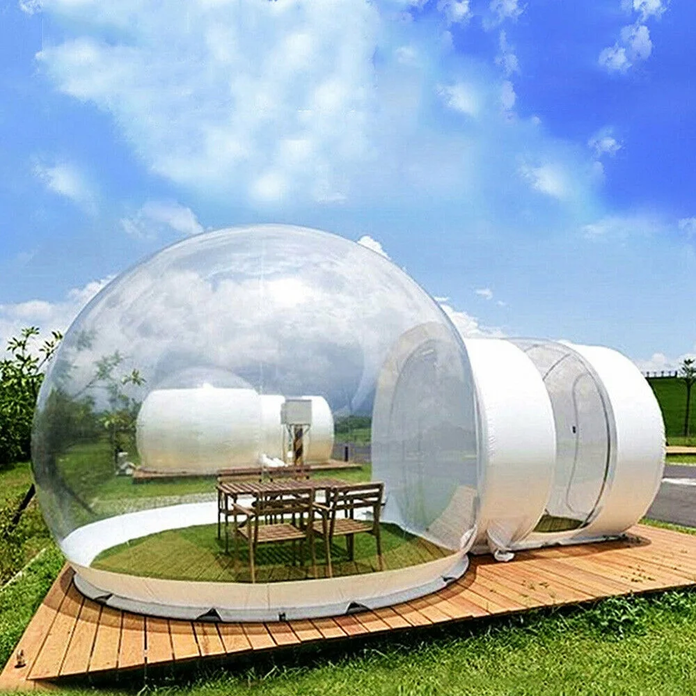 Inflatable Commercial Grade One Room PVC Clear Eco Dome Camp Bubble Tent +Blower 300w