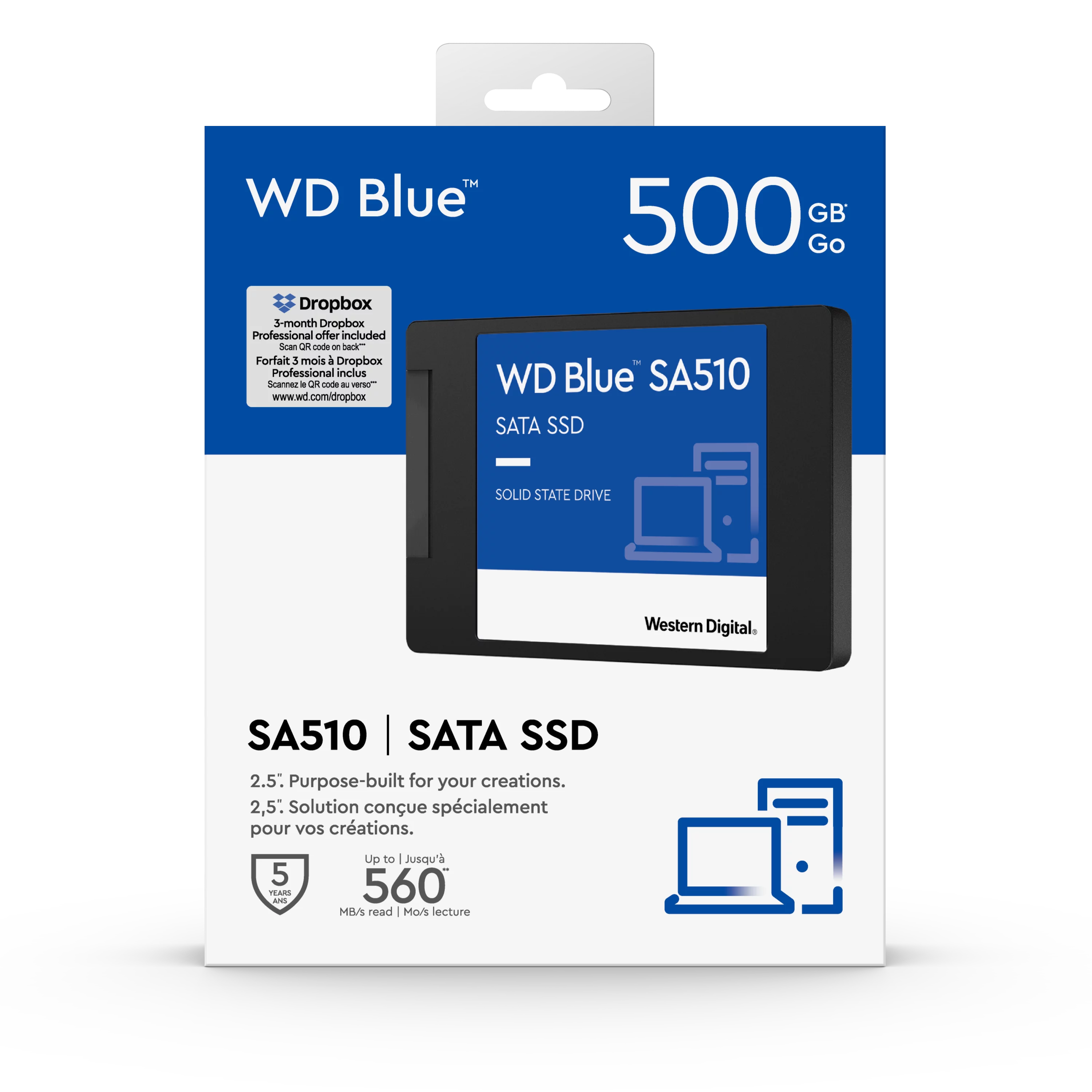 WD Blue 500GB SA510 SATA Internal Solid State Drive SSD - WDBB8H5000ANC-WRWN