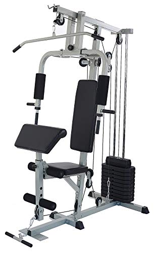 BalanceFrom Home Gym System Workout Station with 380LB of Resistance, 125LB - 145LB Weight Stack