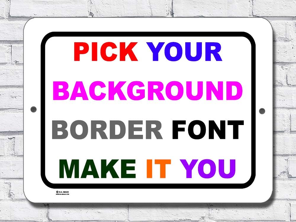 BA IMAGE Personalized Custom Metal Sign Design Your Own Multiple Colors (9x12, Vertical) Pack of 2