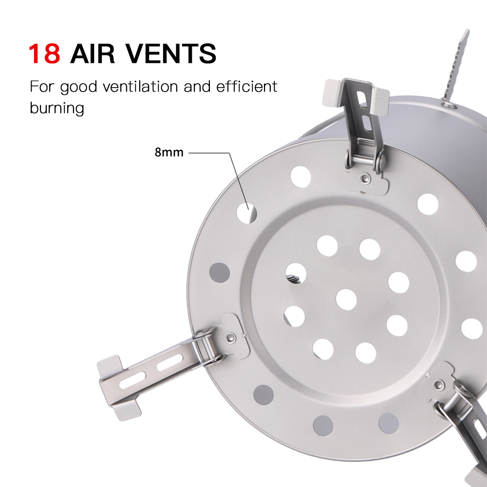 LIXADA  Tiatanium Camping Stove Ultralight Outdoor Folding Stove Wood Burning Stove Camping Pot Holder BBQ Firewood Bracket for Camping Backpacking Picnic Fishing Hiking