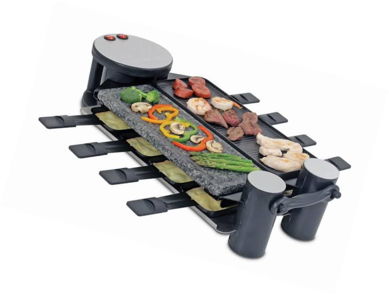 Swissmar KF-77073 Swivel 8-Person Raclette with Granite Stone and Cast Aluminum