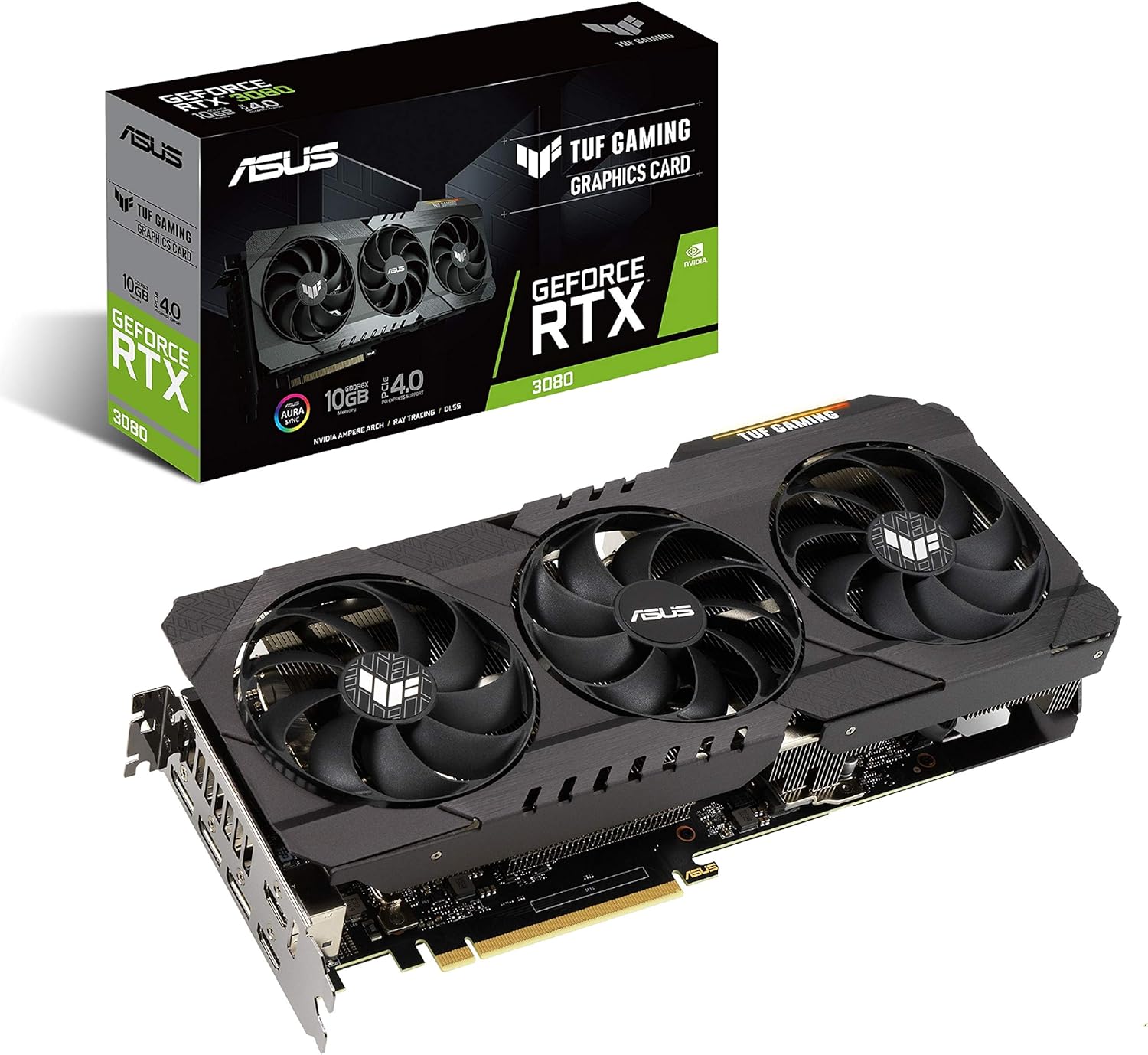 Gigabyte ASUS TUF Gaming NVIDIA GeForce RTX 3080 Graphics Card (PCIe 4.0, 10GB GDDR6X, HDMI 2.1, DisplayPort 1.4a, Dual Ball Fan Bearings, Military-Grade Certification, GPU Tweak II)