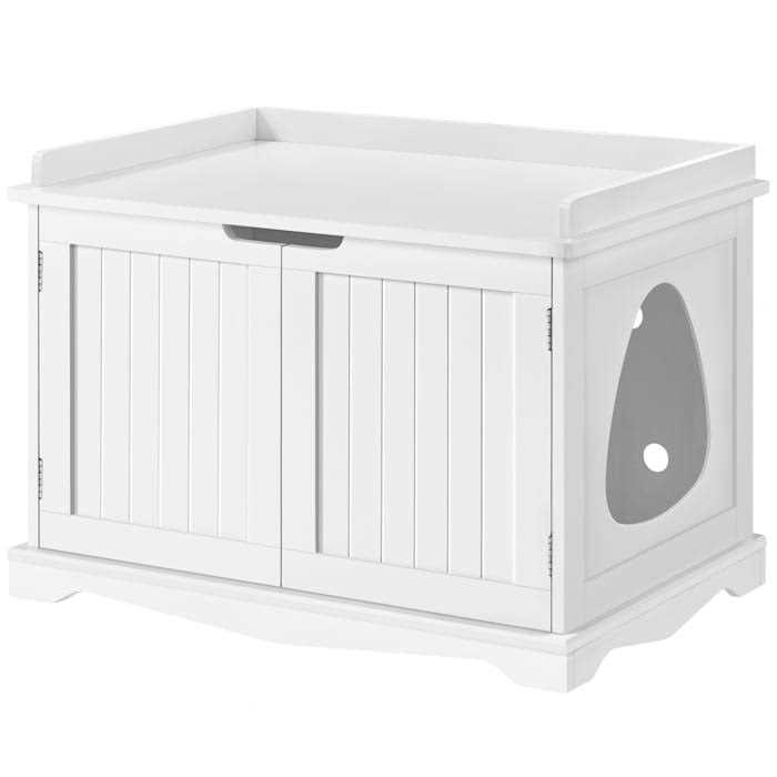 Topeakmart White Decorative Furniture Hidden Washroom Cat Litter Box - Pet Supplies online store