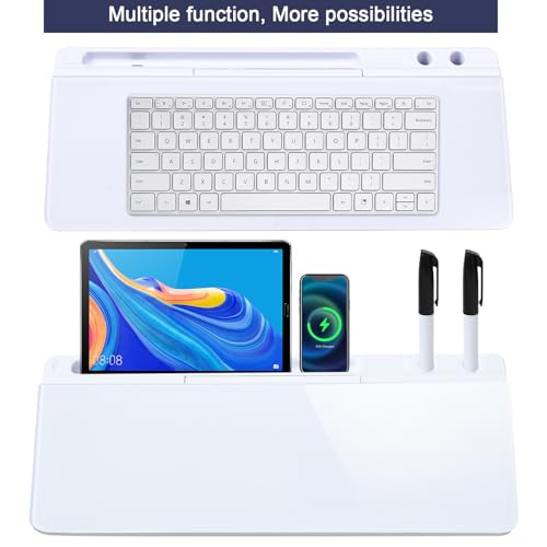 Desk Whiteboard with Storage,Glass Dry Erase Whiteboard Desktop Whiteboard Office Supplies for Desk, Desk Organizers with Accessories for Office Home School Supplies Desk Essentials Desk Accessories