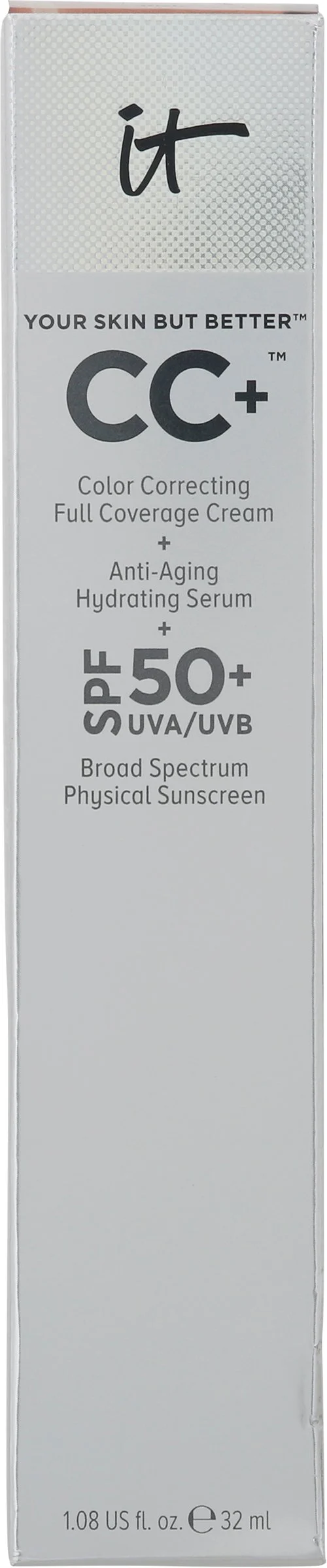 IT Cosmetics Your Skin But Better CC+ Cream - Color Correcting Cream, Full-Coverage Foundation, Hydrating Serum & SPF 50+ Sunscreen - Natural Finish - 1.08 fl oz