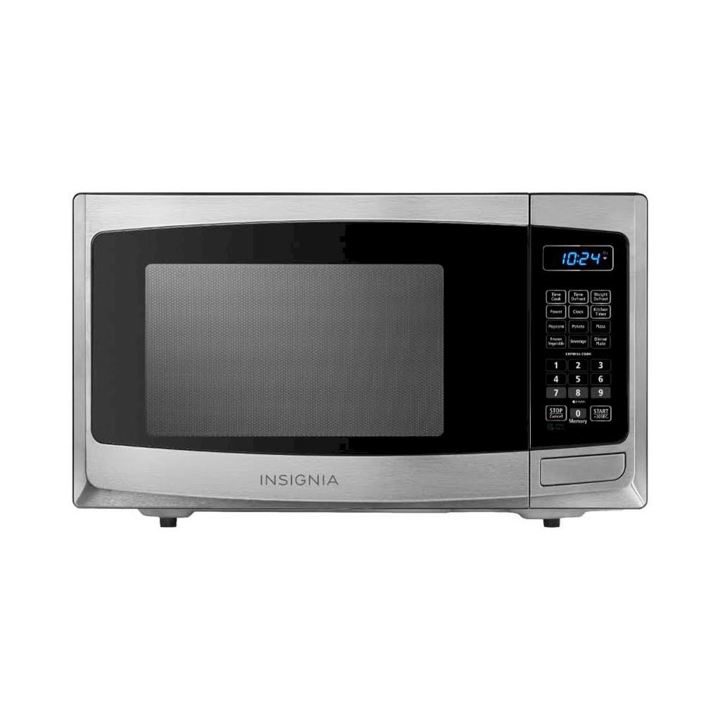 Insignia - 0.9 Cu. Ft. Compact Microwave - Stainless steel
