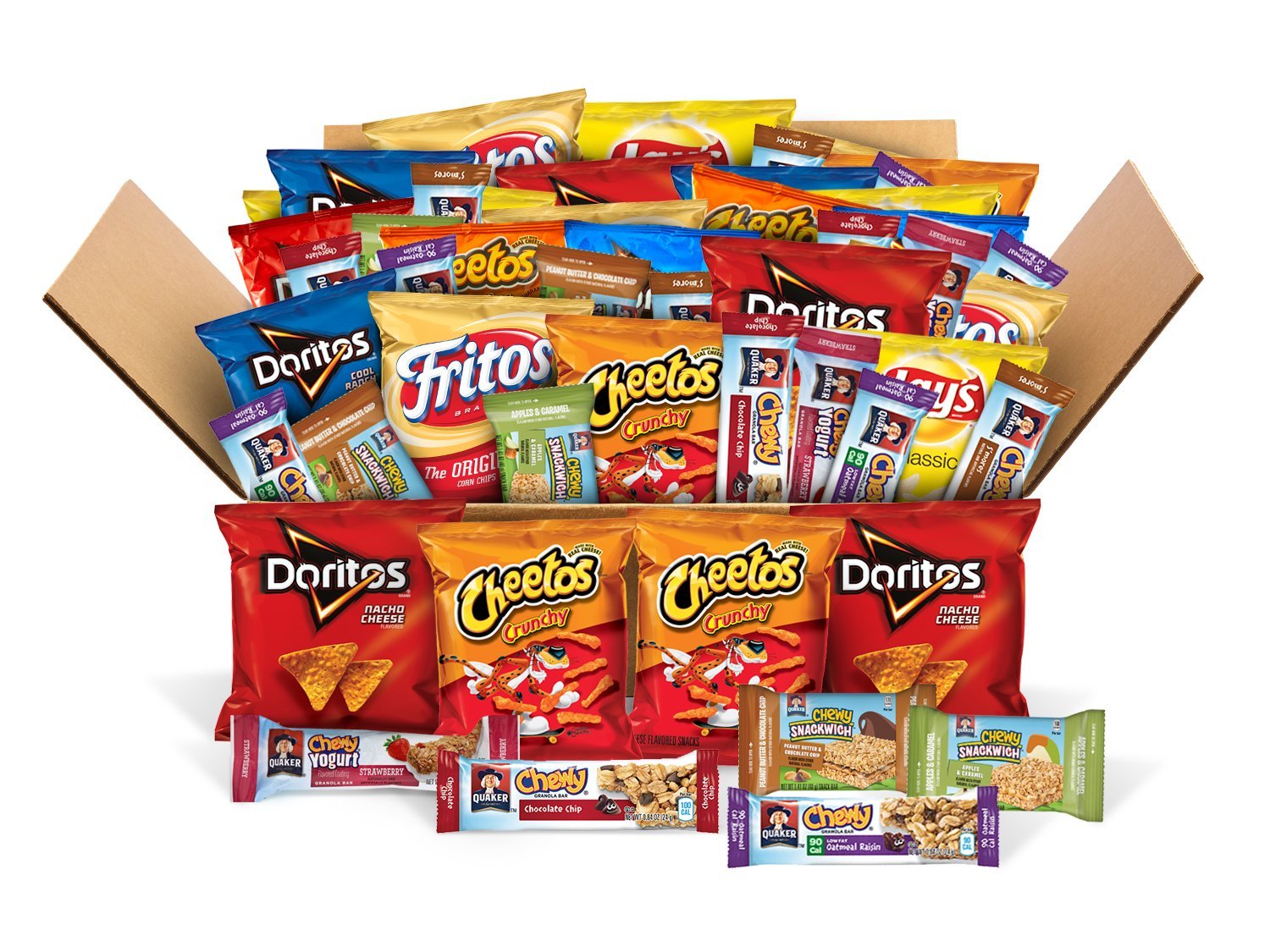 Frito-Lay and Quaker Lunch Box Builder, Variety Box of Chips, Snacks, and Chewy Bars, 50 Count Mix
