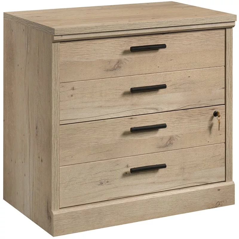 Pemberly Row Traditional Engineered Wood Lateral File Cabinet in Prime Oak