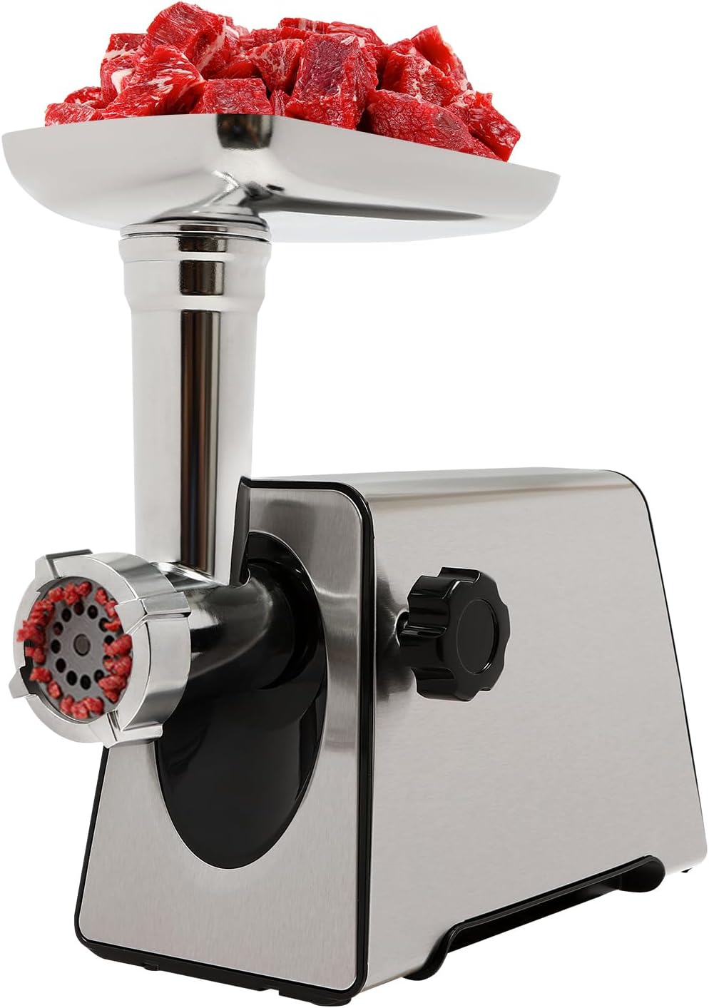 Meat Grinder,2800W Max Electric Stainless Steel Meat Grinder,Heavy Duty Meat Mincer Machine with 4 Sizes Plates,Sausage Stuffer Tube & Kubbe Kit for Home Kitchen Use