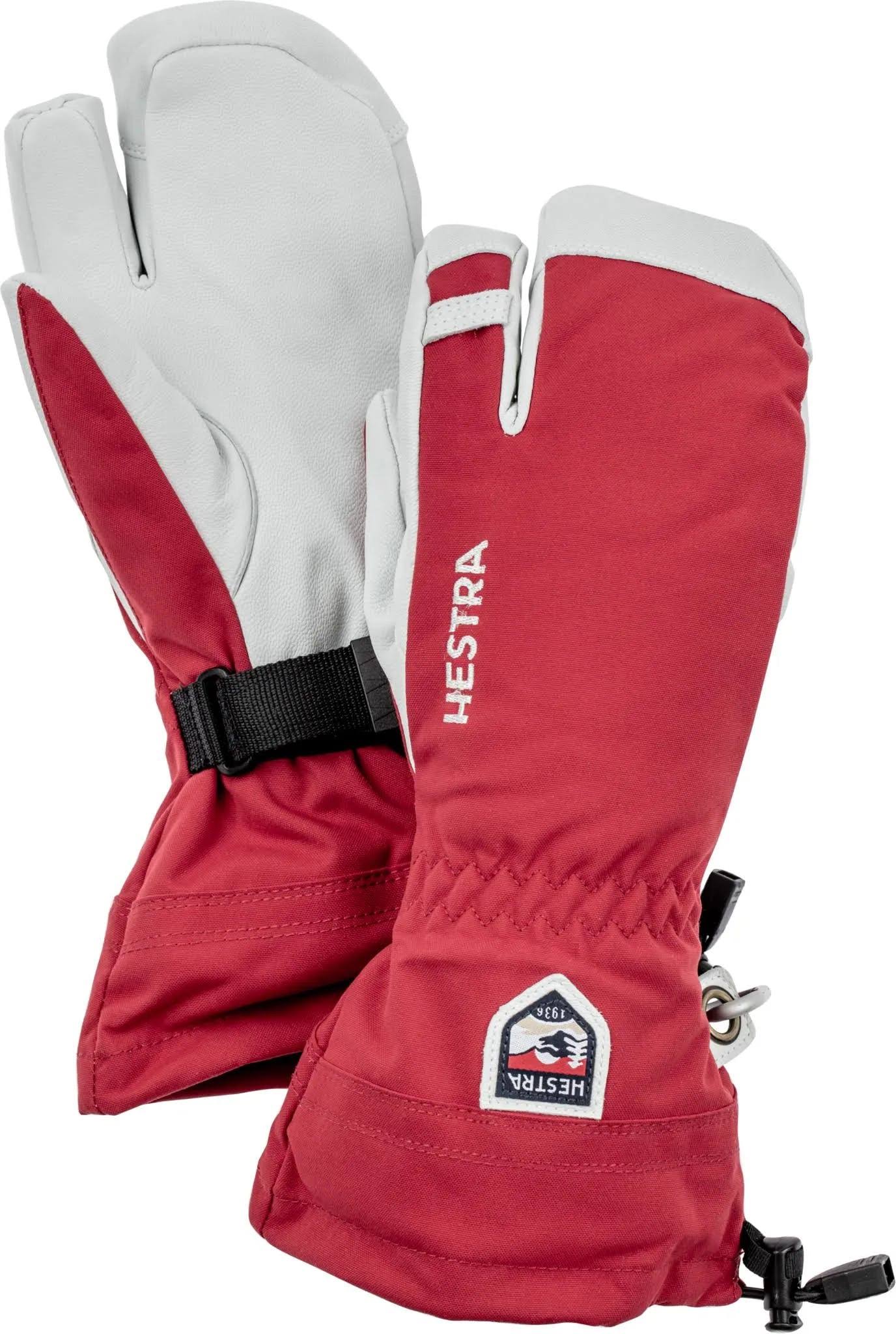 Hestra Army Leather Heli Ski 3 Finger Glove - Red
