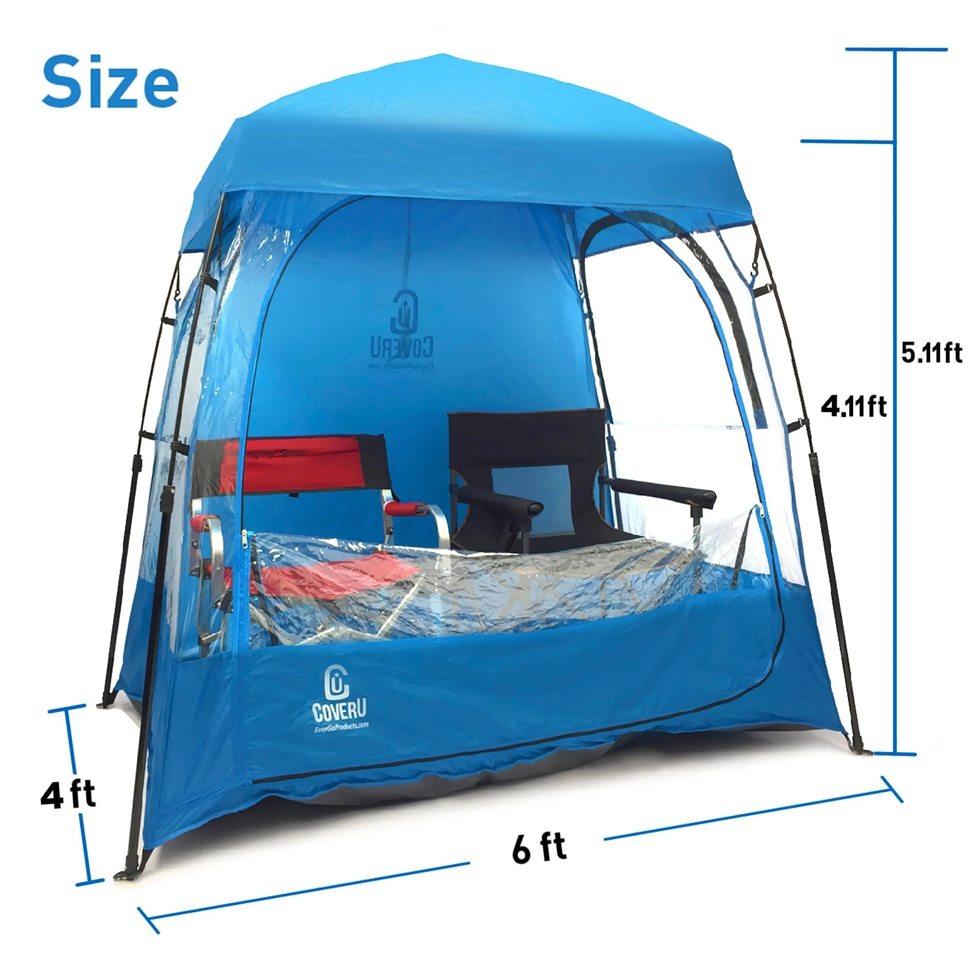 CoverU Sports Shelter - 2 Person Weather Tent Pod (Blue)