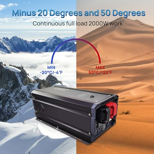 Soyond 2000W Pure Sine Wave Inverter Charger, 12V DC to 120V AC Surge 6000W, with 50A Battery AC Charger, Power Inverter w/LCD Remote Panel for RV, Boat,Truck, Compatible with Lifepo4 Battery