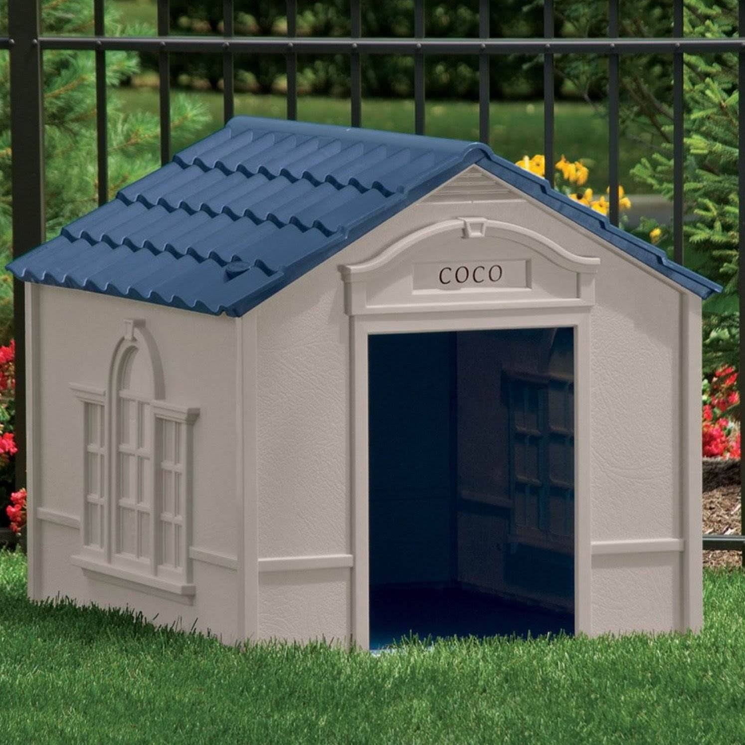 Suncast DH350 Deluxe Weatherproof Snap Together Resin Large Dog House (2 Pack)