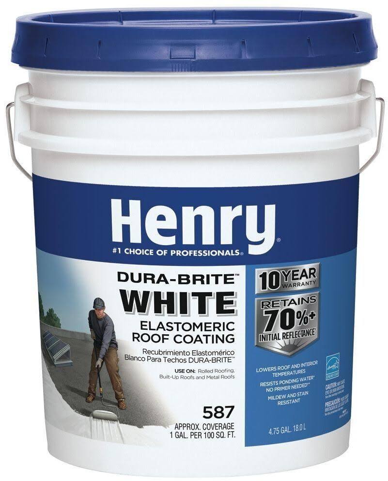 Roof Coating Mobile Home RV Trailer Camper Cooling Elastomeric White 4.75 gal. HE587871