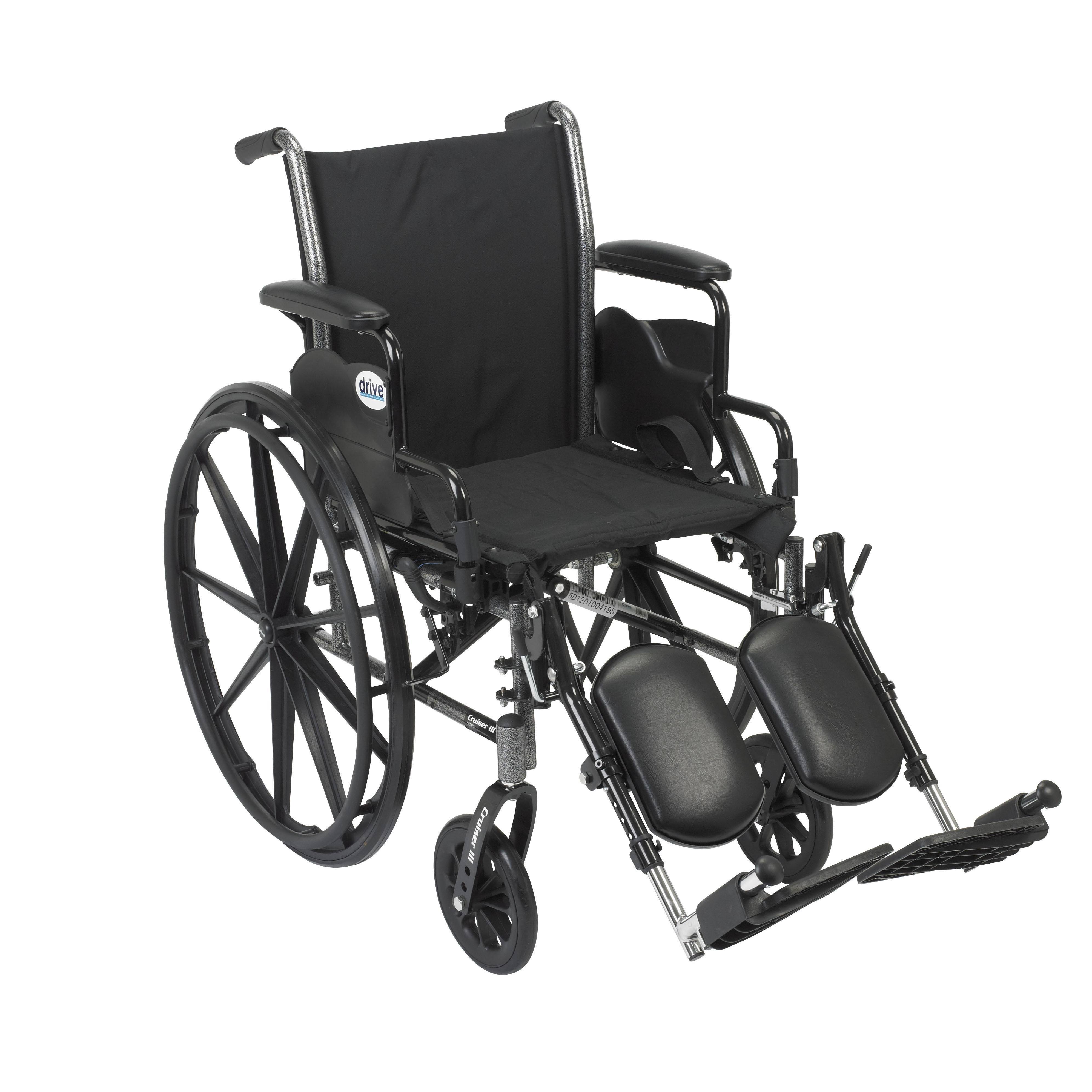 Drive Medical - Cruiser III Light Weight Wheelchair with Flip Back Removable Arms