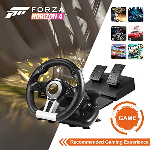 PXN PC Racing Wheel, V3 PRO 180 Degree Universal USB Car Sim Game Steering Wheel with Pedals for PC, Xbox One, Xbox Series S/X, PS3, PS4, Switch