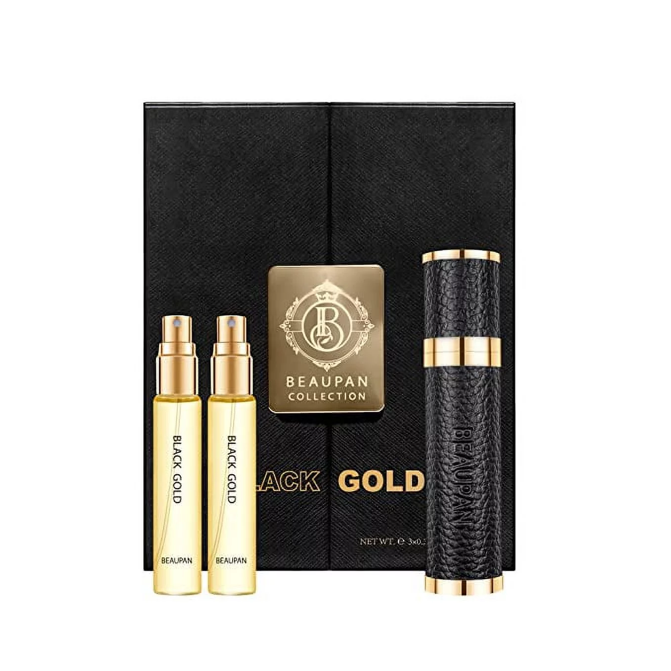 BEAUPAN Travel Size Mango Perfume Spray: Luxury Womens Mens Long-Lasting Travel Size Intuition Perfumes Sets Gift -High End Black Gold Womens Mens Fragrance Gift Sets (3x0.34 fl. oz. (10ml)
