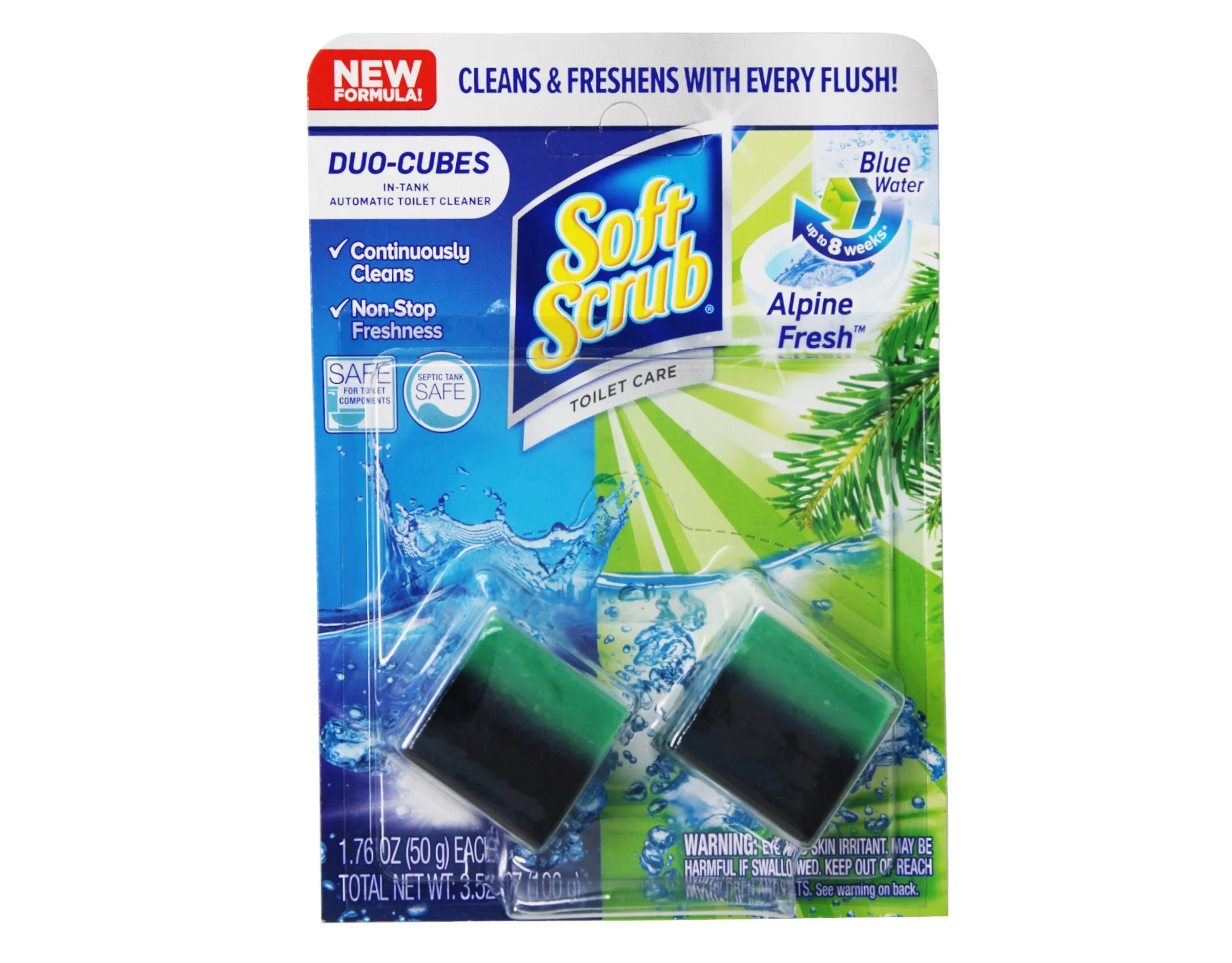 Soft Scrub In-Tank Toilet Cleaner Duo-Cubes, Alpine Fresh, 2 Count - 6 Pack