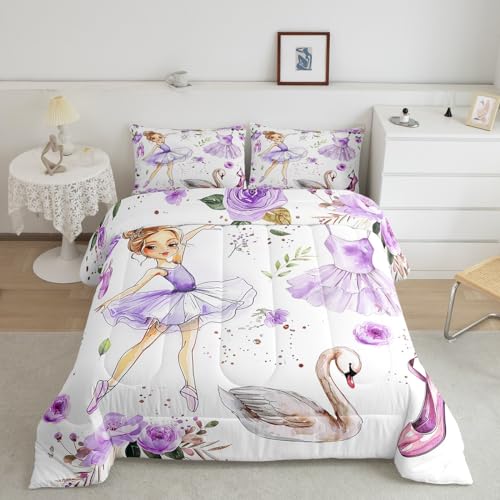 Princess Full Bedding Sets for Girls,Pink Castle Dreamy Comforter Set Kids Bedroom Decor,Flowers Garden Princess Bed Set,Fairy Tale Theme Duvet Insert Cute Blanket,Gifts for Girls