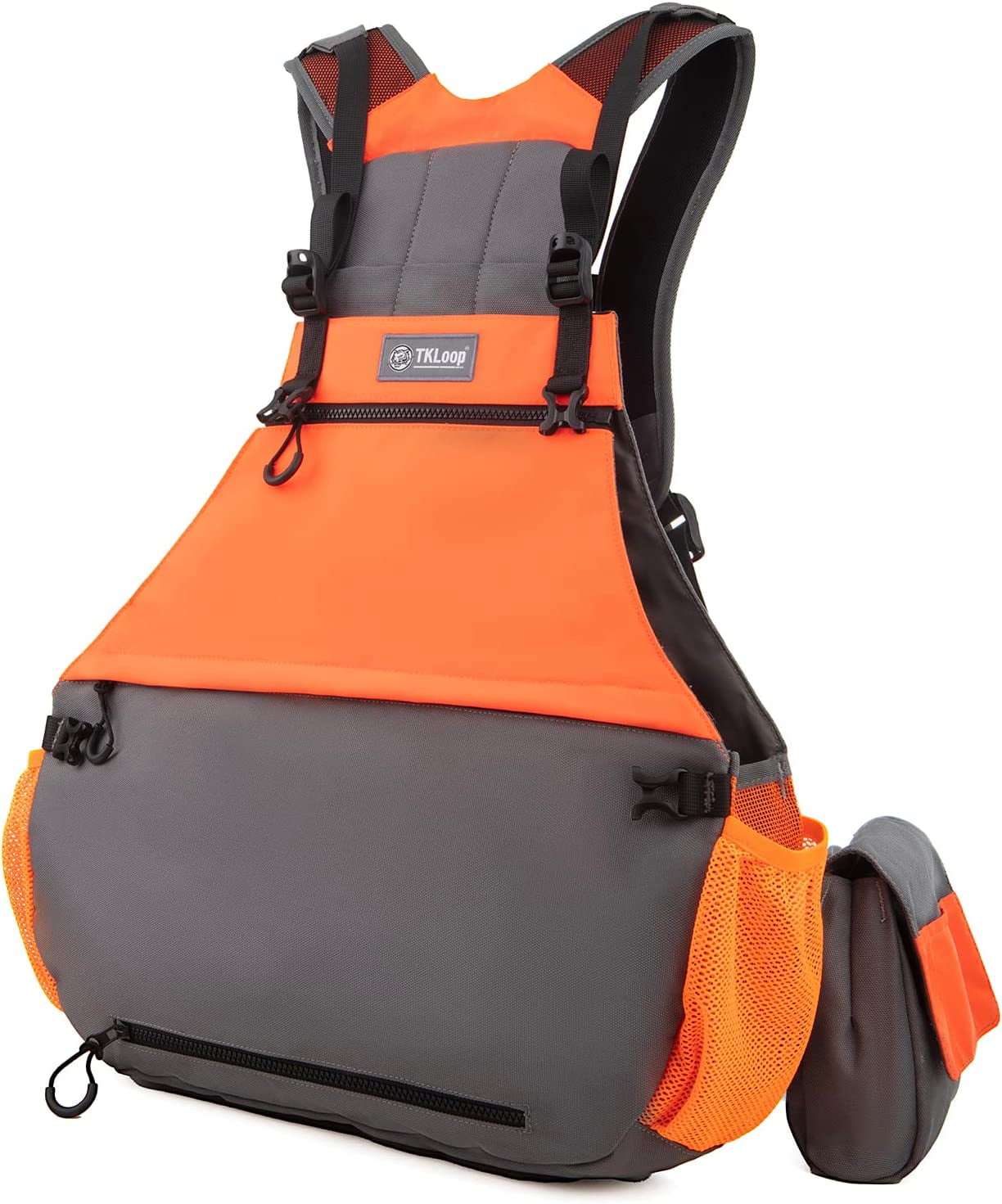 TKLoop Upland Hunting Vest Pheasant Upland Vest Orange Grey with Blood-Proof Lining