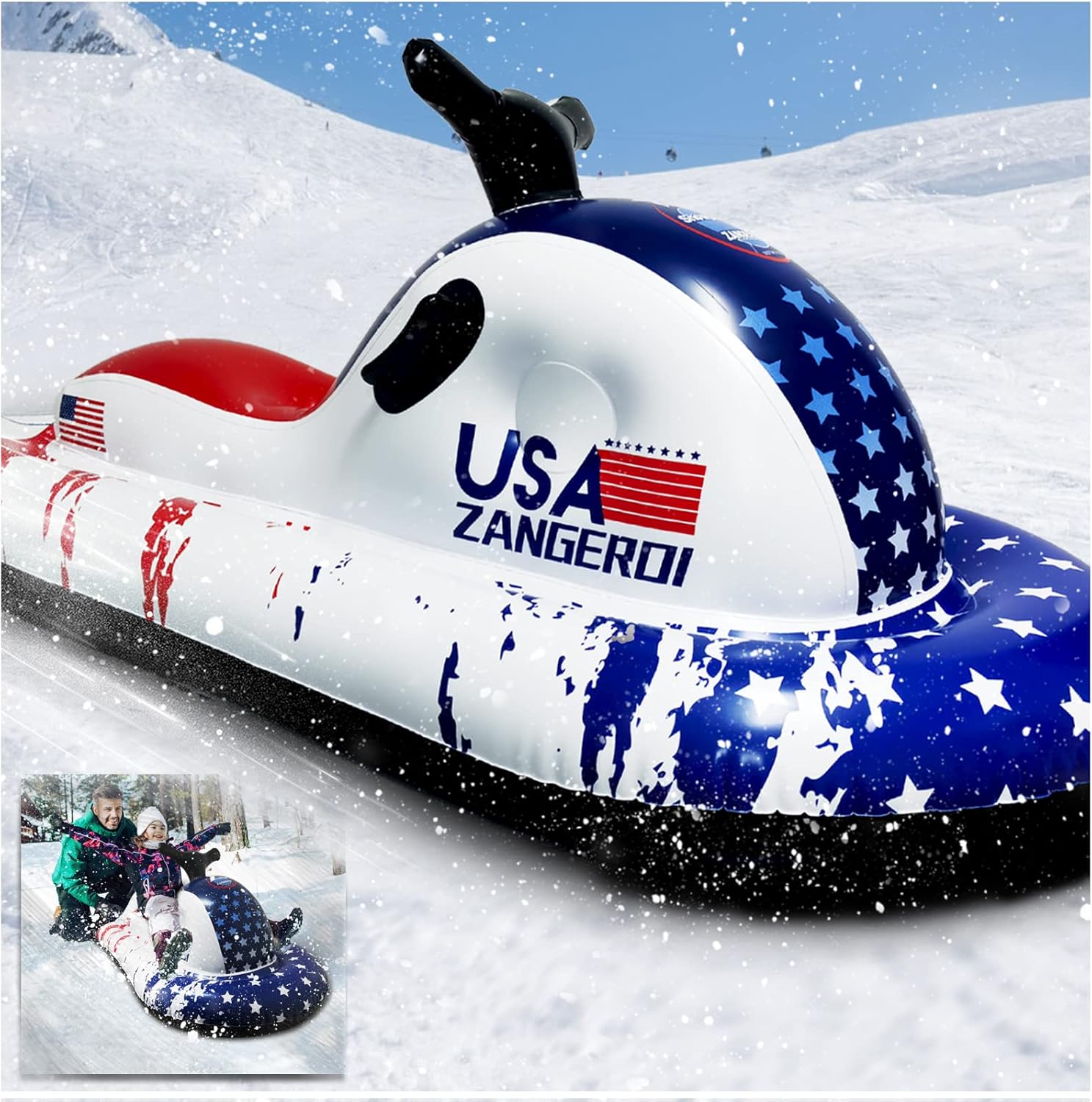 Snow Tube Snow Tubes for Sledding Snow Sled for Kids Snow Sleds for Kids and Adult Snow Tubes for Sledding Kids Snow Tube Heavy Duty Inflatable Snowmobile Snow Sled Snow Tubes for Adults Pack of 2