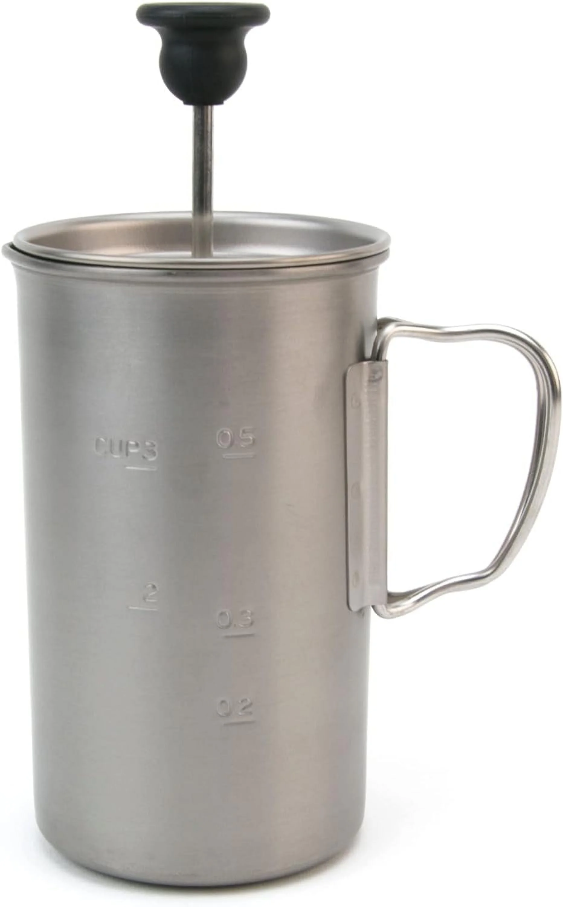 Titanium French Press - Ultralight Coffee Maker For Camping, Backpacking & Hiking - Camping Cookware Essential For Coffee Anywhere