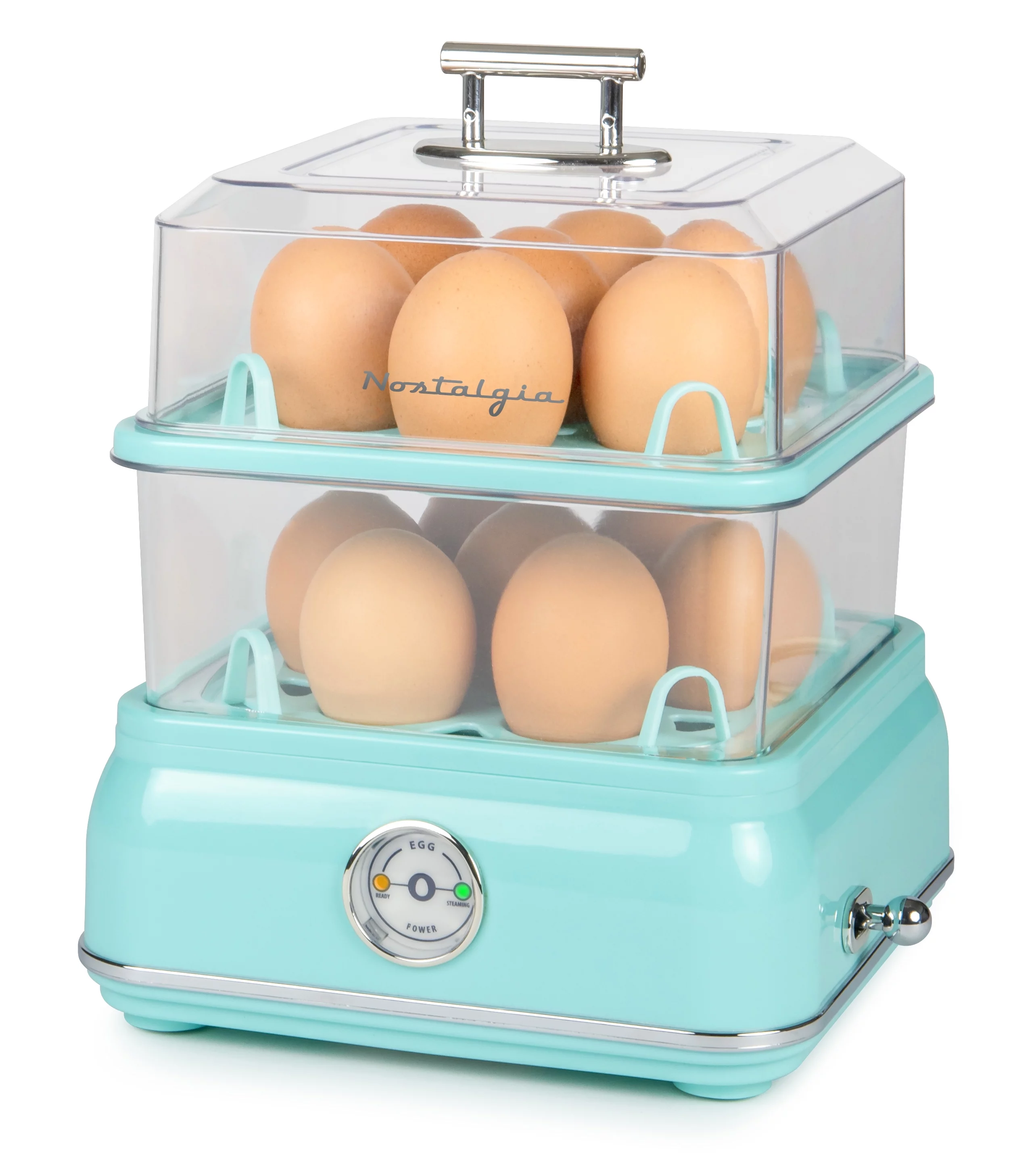 Nostalgia CLEC14AQ Classic Retro 14-Capacity Egg Cooker, Aqua