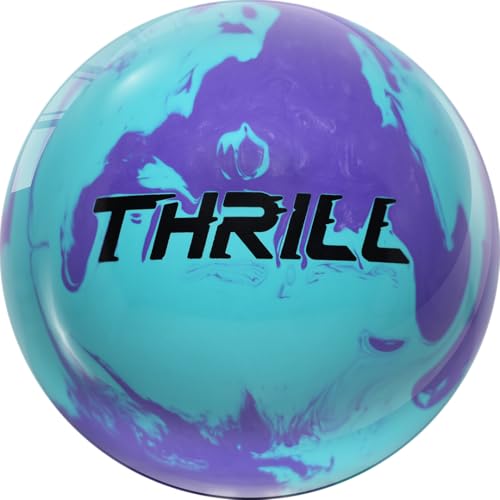 MOTIV Max Thrill Hybrid Bowling Ball | Huge Value and Performance | Sky Blue Solid with Purple Pearl | Available in 10-16 pounds