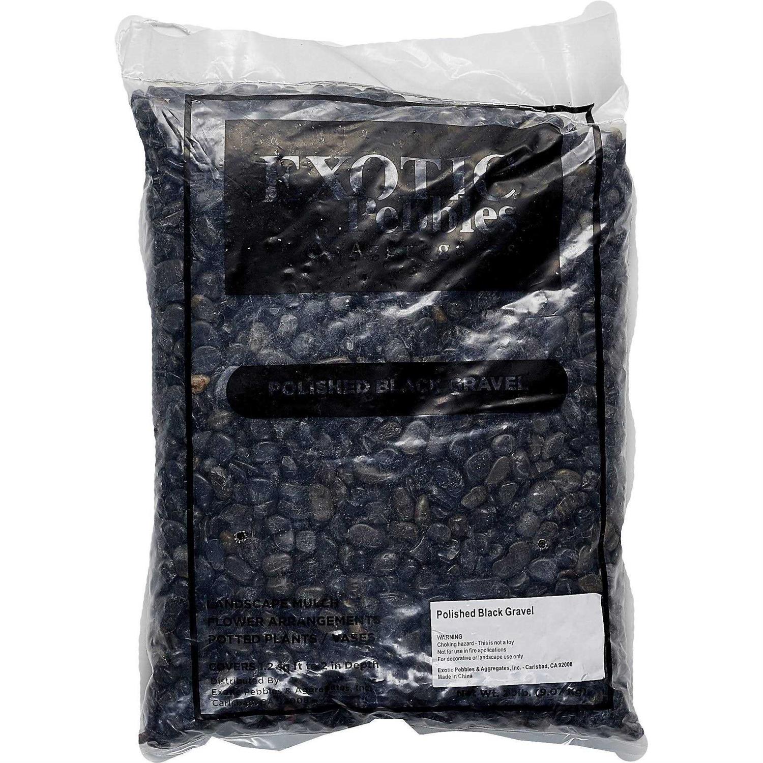 Exotic Pebbles Polished Black Gravel - Pet Supplies online store