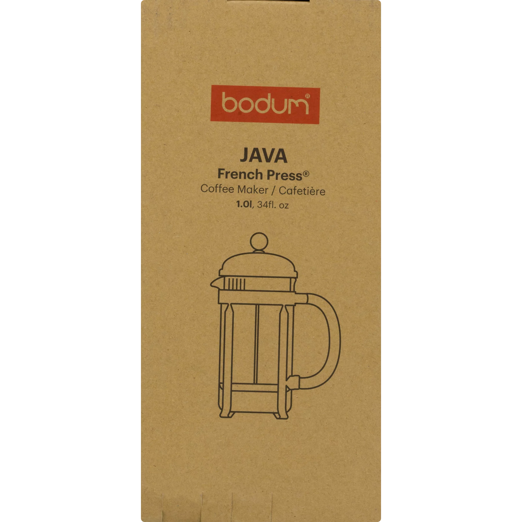 BODUM Java French Press Coffee Maker with Borosilicate Glass Carafe, 34 Ounce, Black