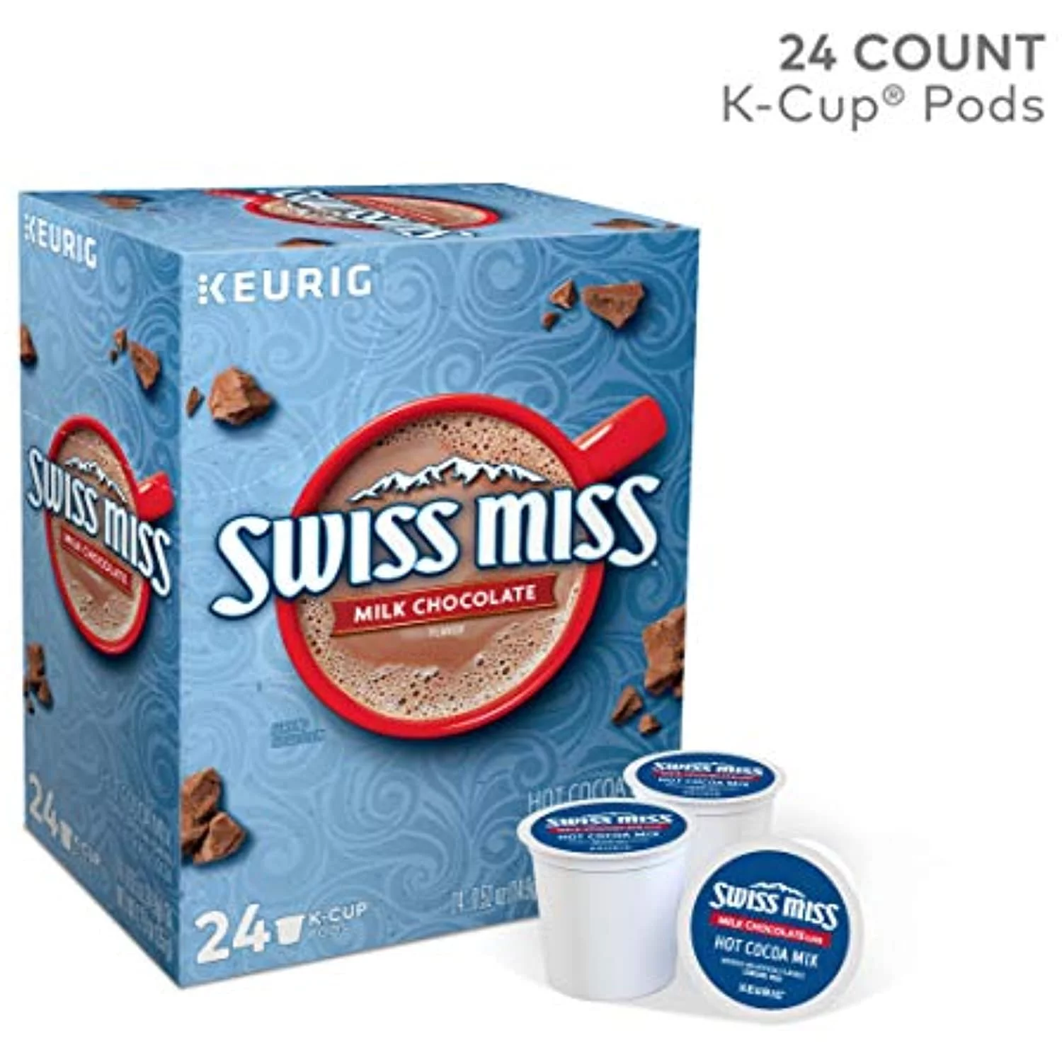 Swiss Miss Milk Chocolate Hot Cocoa, Keurig Single-Serve K-Cup Pods, 24 Count